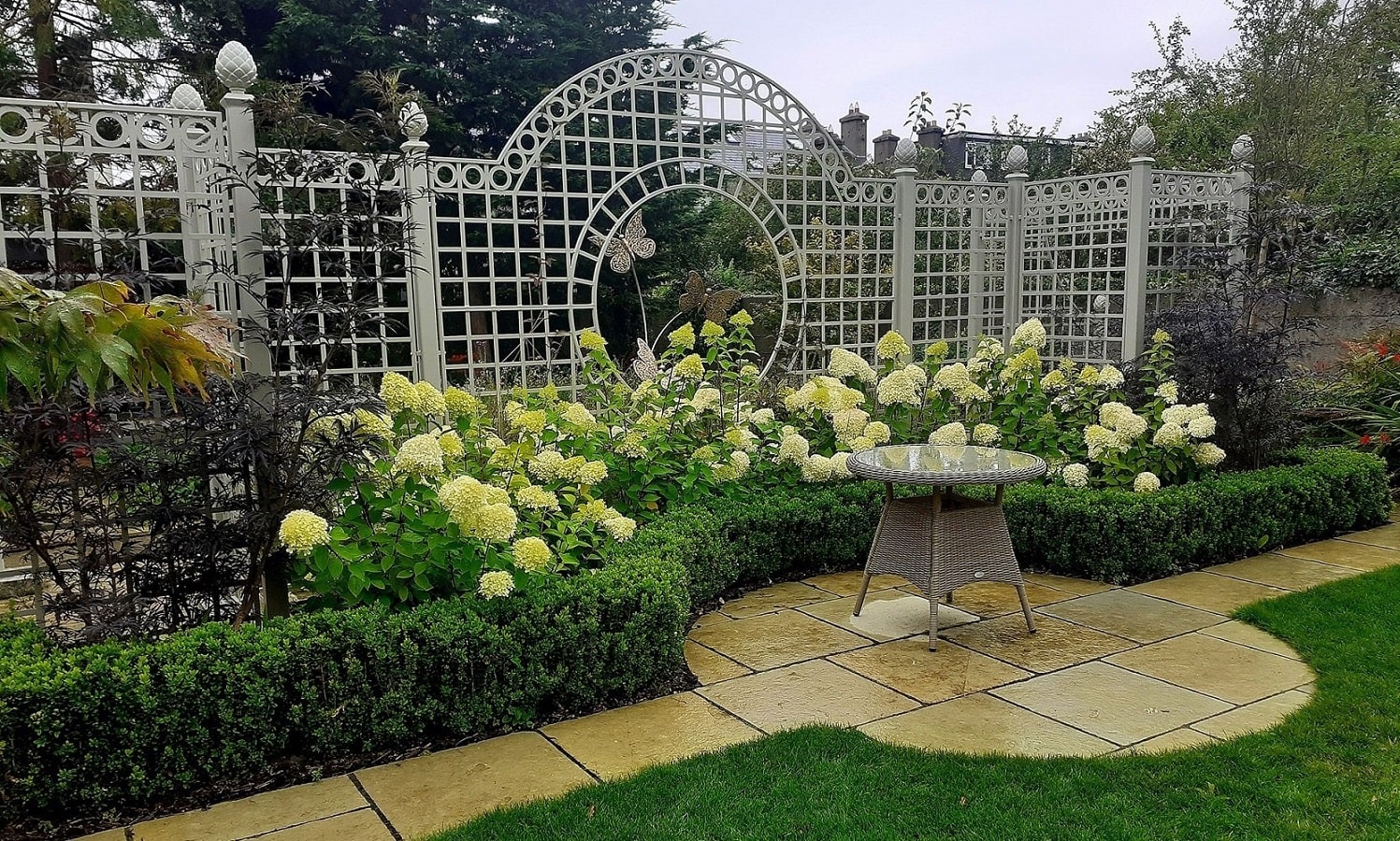 classic-garden-elements-trianon-treillage-set-rosen-zaun-schwarz image 2