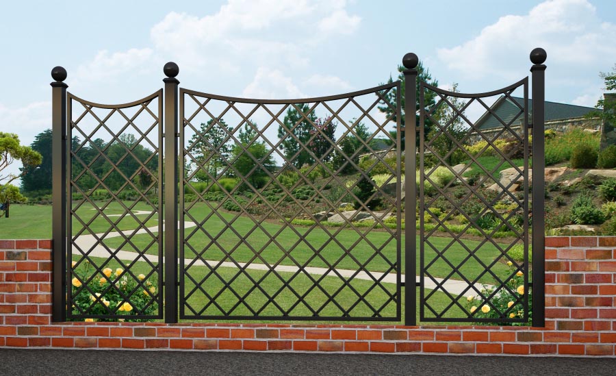 classic-garden-elements-paravent-trenngitter-metall-schwarz-zaun image 7