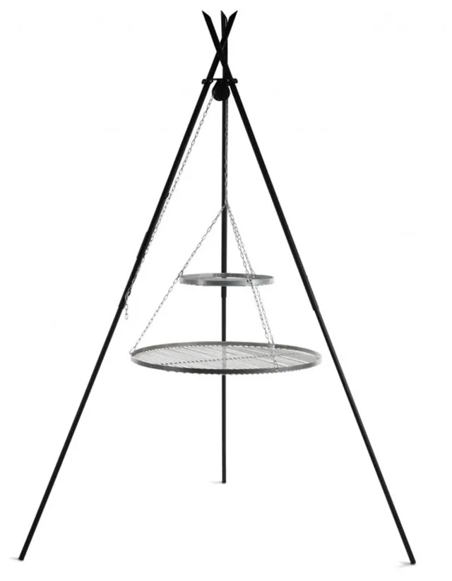 cookking-tipi-schwenkgrill-210-cm-edelstahl-doppelrost-70-40-cm image 1