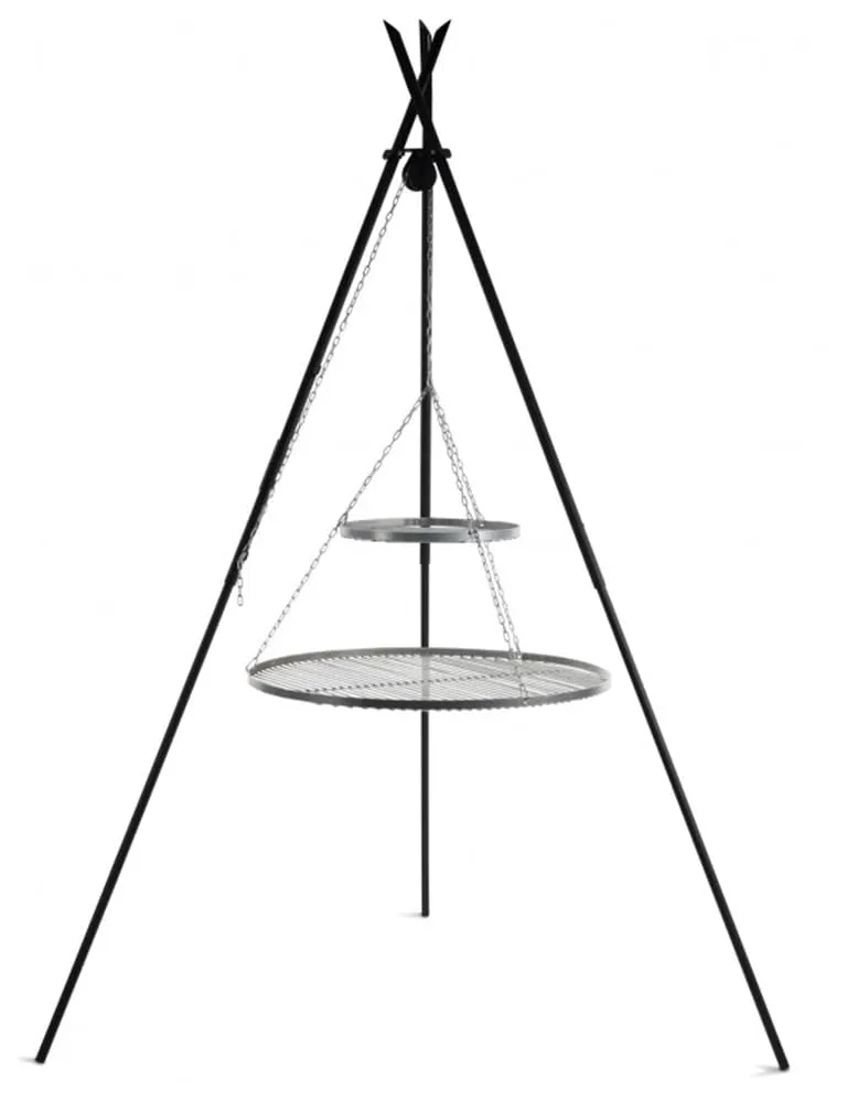 cookking-tipi-schwenkgrill-210-cm-edelstahl-doppelrost-70-40-cm image 1