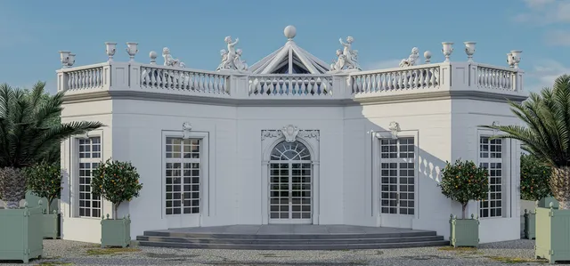 classic-garden-elements-pavillon-francais-orangerie-stahl-glas image 1