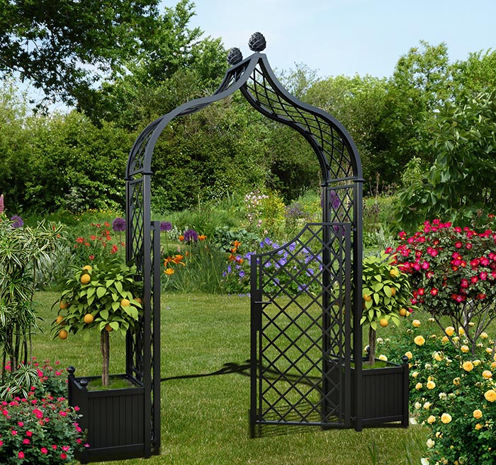 classic-garden-elements-brighton-rosenbogen-mit-tor-und-k-beln image 3